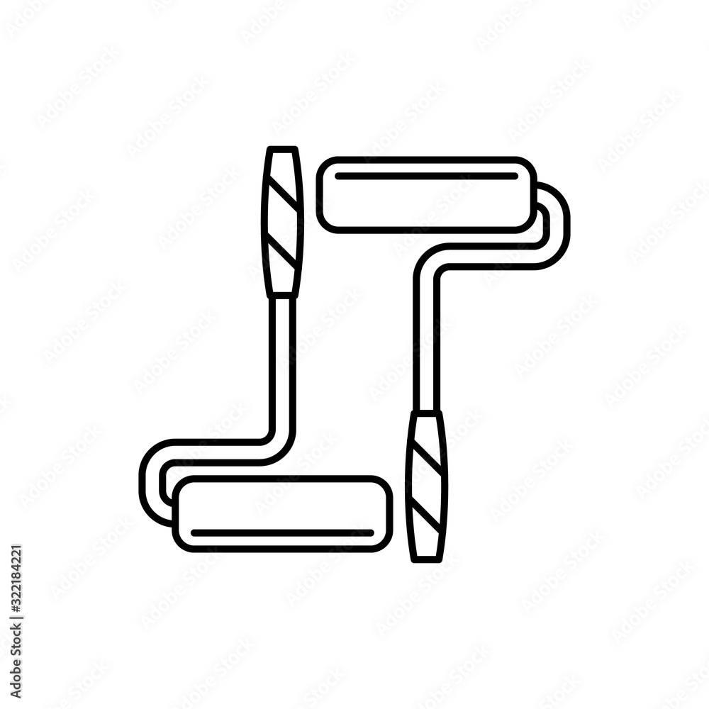 Poster paint rollers icon. simple line, outline vector elements of construction tool icons for ui and ux, w