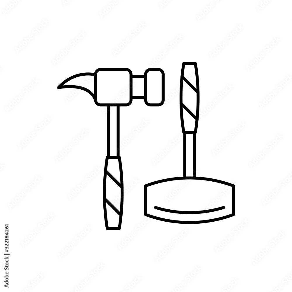 Poster hammers icon. simple line, outline vector elements of construction tool icons for ui and ux, website