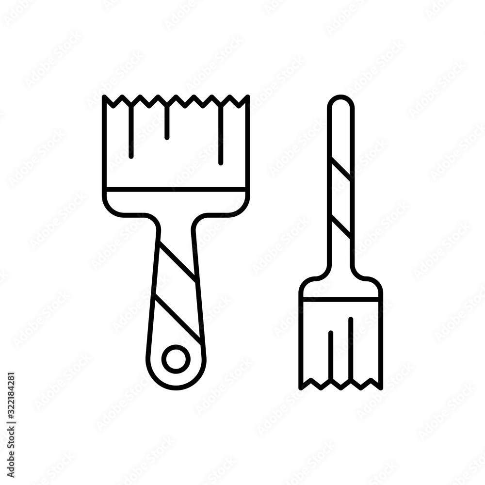 Poster paint brushes icon. simple line, outline vector elements of construction tool icons for ui and ux, w