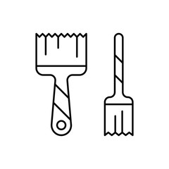 Paint brushes icon. Simple line, outline vector elements of construction tool icons for ui and ux, website or mobile application