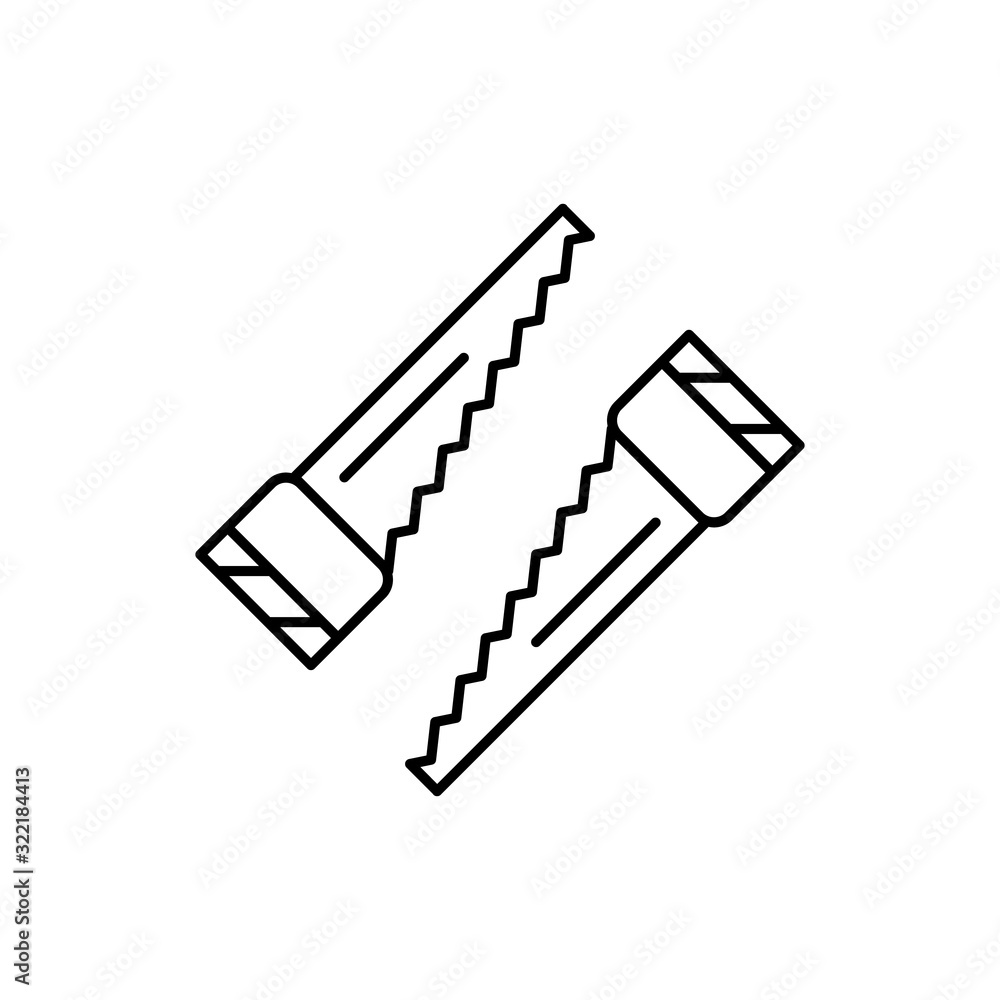 Poster handsaw icon. simple line, outline vector elements of construction tool icons for ui and ux, website