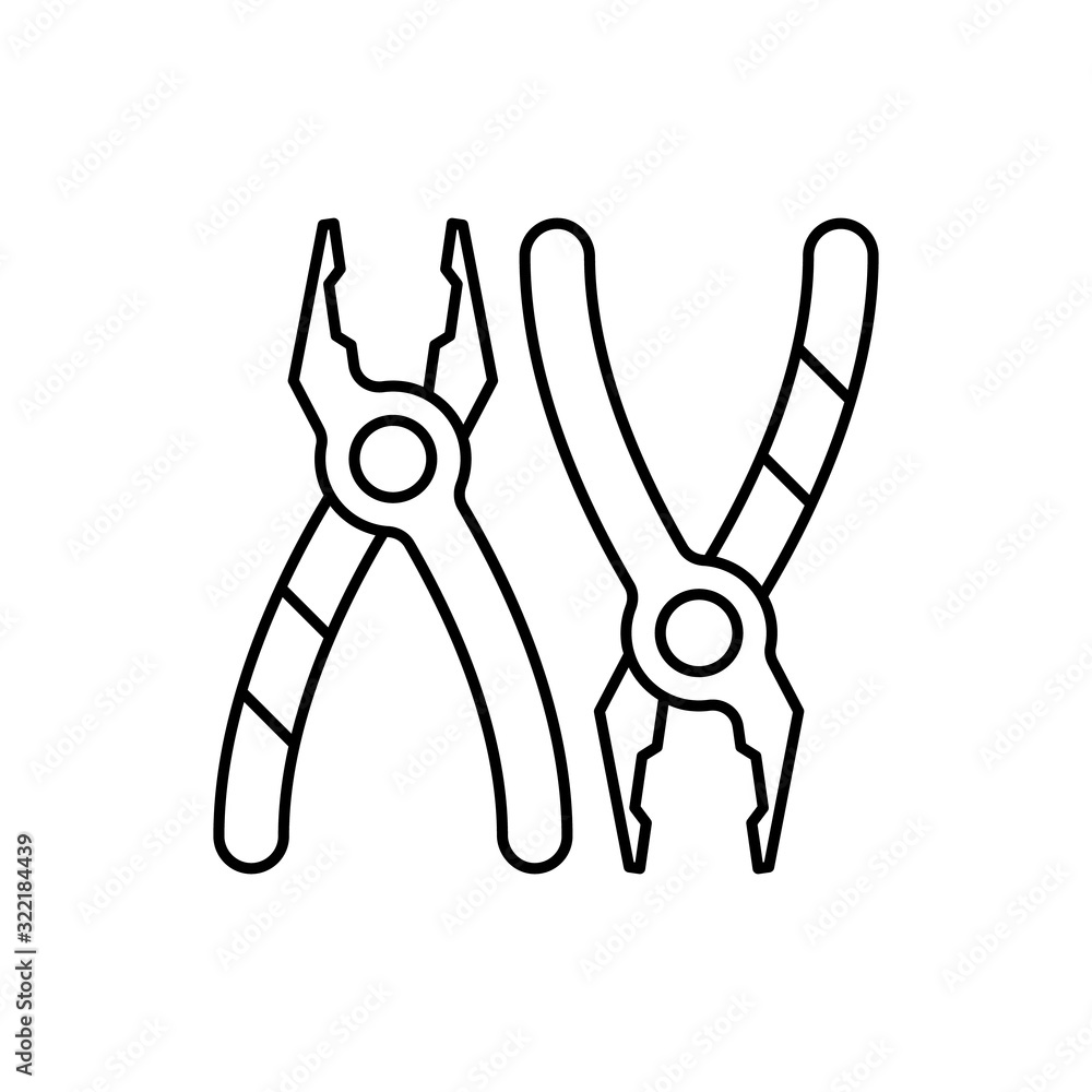 Poster pliers icon. simple line, outline vector elements of construction tool icons for ui and ux, website 