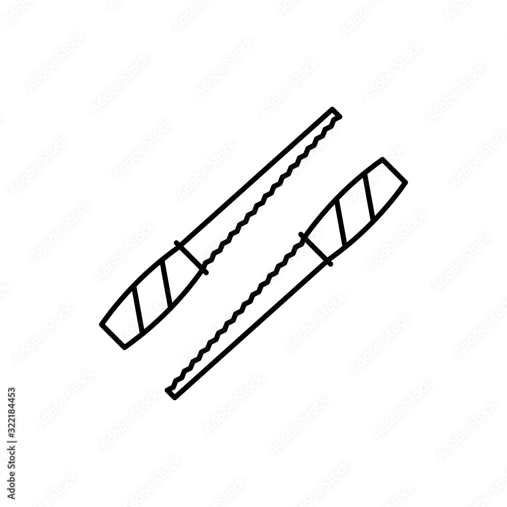 Poster hand jigsaw icon. simple line, outline vector elements of construction tool icons for ui and ux, web