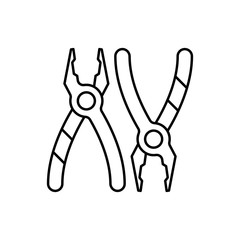 Pliers icon. Simple line, outline vector elements of construction tool icons for ui and ux, website or mobile application