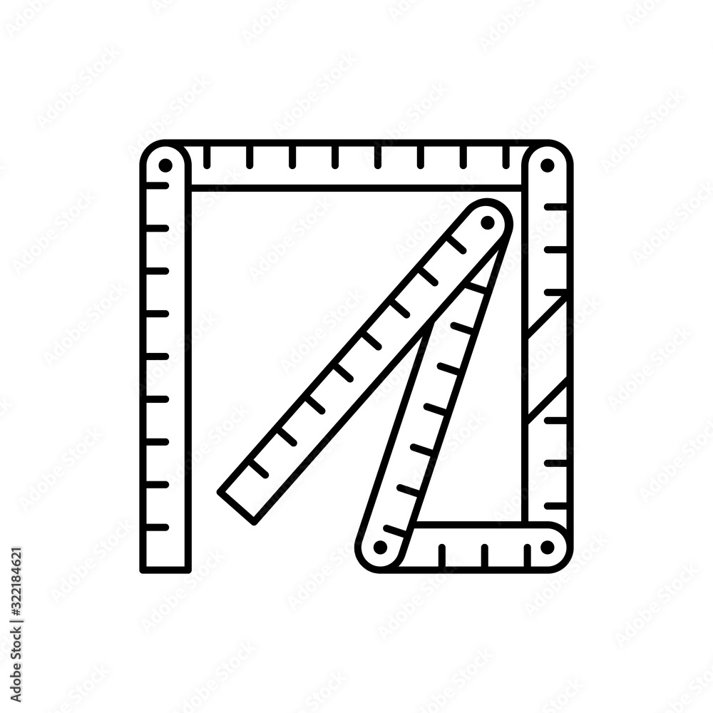 Poster ruler icon. simple line, outline vector elements of construction tool icons for ui and ux, website o