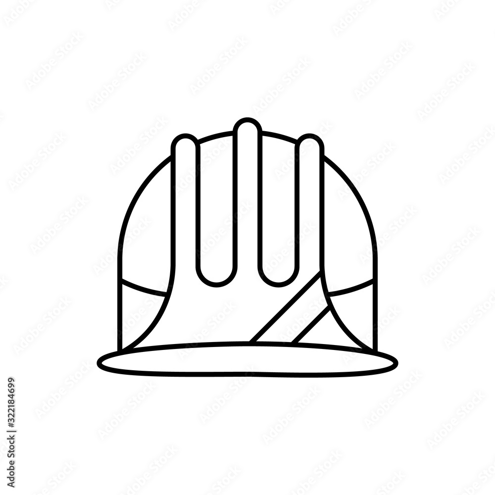 Poster hard hat icon. simple line, outline vector elements of construction tool icons for ui and ux, websit