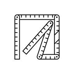 Ruler icon. Simple line, outline vector elements of construction tool icons for ui and ux, website or mobile application