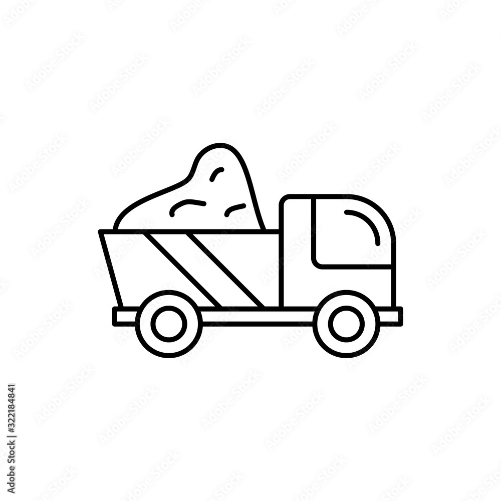 Aufkleber truck icon. simple line, outline vector elements of construction tool icons for ui and ux, website o