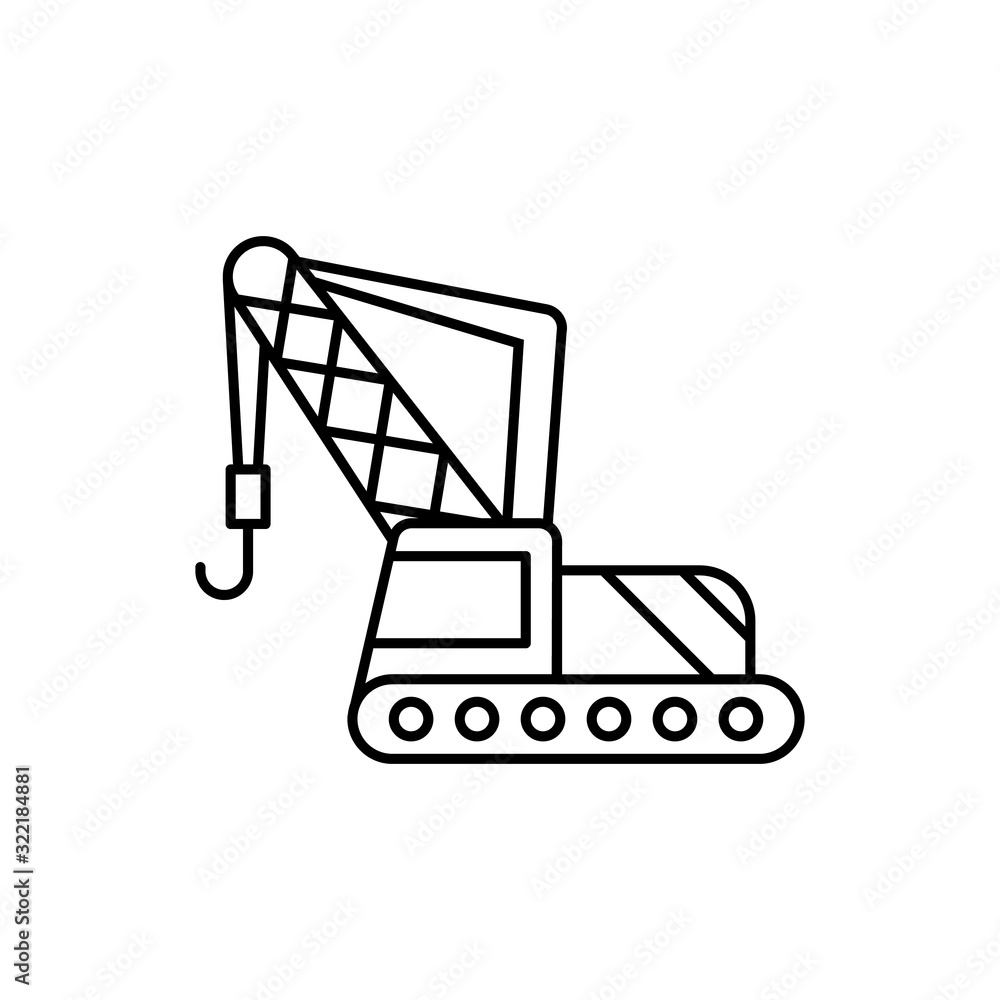 Poster crane icon. simple line, outline vector elements of construction tool icons for ui and ux, website o