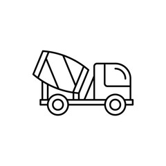 Fototapeta premium Concrete mixer icon. Simple line, outline vector elements of construction tool icons for ui and ux, website or mobile application