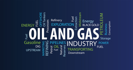 Obraz premium Oil and Gas Industry Word Cloud