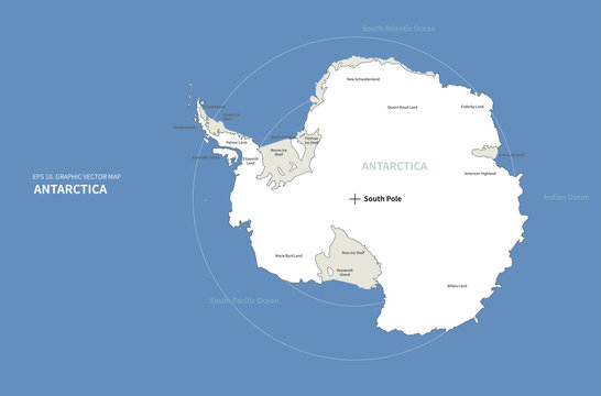 graphic vector map of antarctica. antarctica map. world map. 