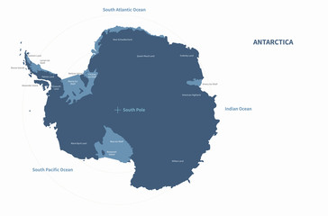 graphic vector map of antarctica. antarctica map. world map.  © Tuna salmon