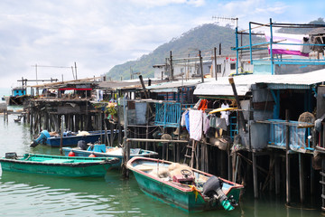 Fototapeta na wymiar Stilt Houses in Tai O fishing village, Hong Kong