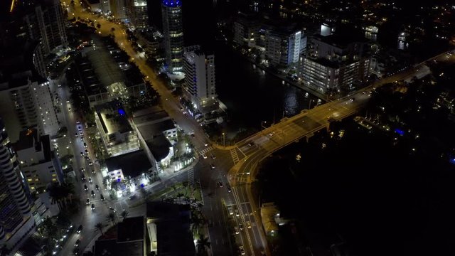 Aerial Miami Beach Collins Avenue and 63rd Street