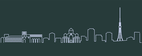 Obraz premium Yerevan Single Line Skyline Profile