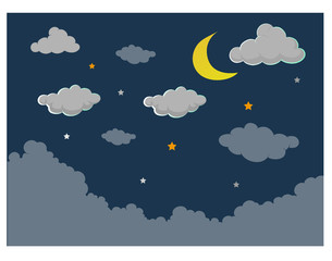  Vector images, night sky background