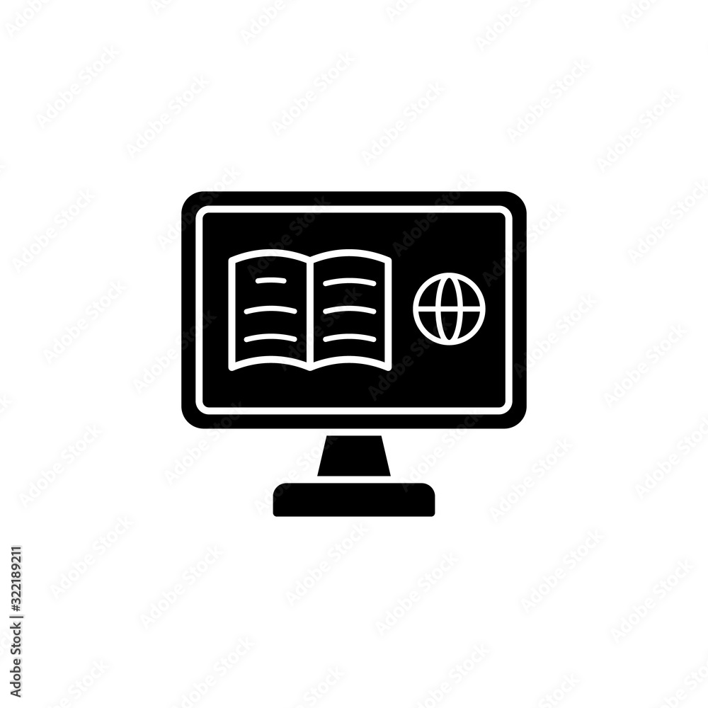 Poster computer pc book icon. simple online study icons for ui and ux website or mobile application
