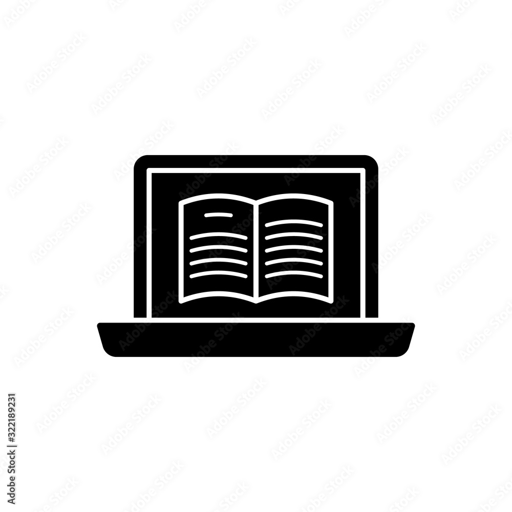 Aufkleber laptop book icon. simple online study icons for ui and ux website or mobile application