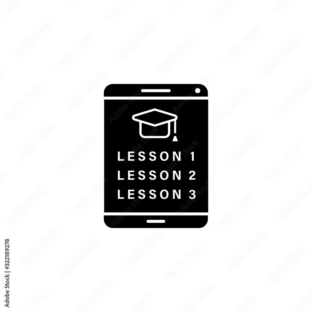 Aufkleber smartphone lessons education icon. simple online study icons for ui and ux website or mobile applica
