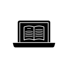 Laptop book icon. Simple online study icons for ui and ux website or mobile application