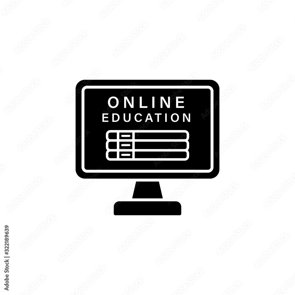 Aufkleber computer pc online education icon. simple online study icons for ui and ux website or mobile applica