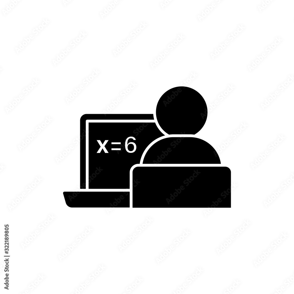 Aufkleber laptop math formula student icon. simple online study icons for ui and ux website or mobile applicat