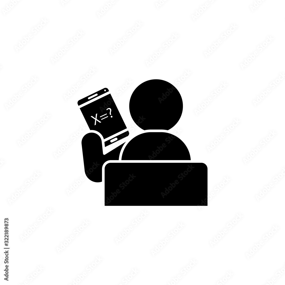 Poster smartphone student online exam icon. simple online study icons for ui and ux website or mobile appli