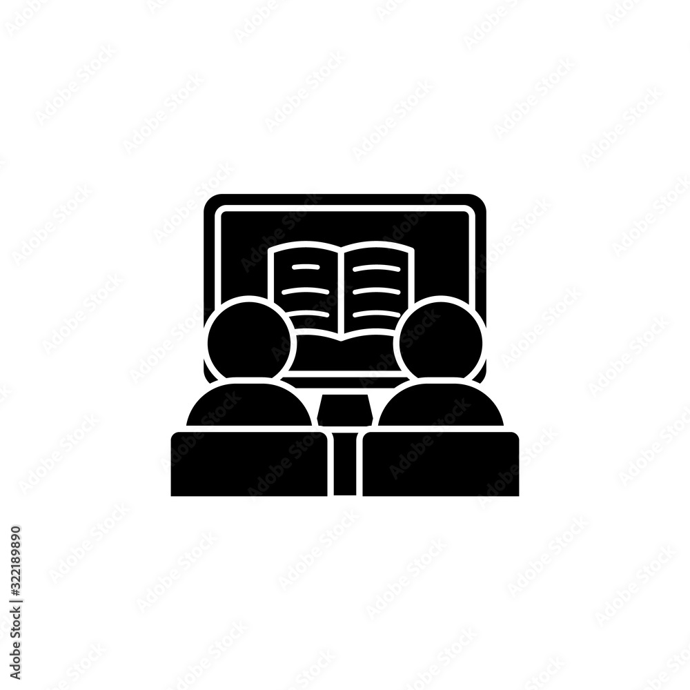 Poster computer pc 2 student book icon. simple online study icons for ui and ux website or mobile applicati