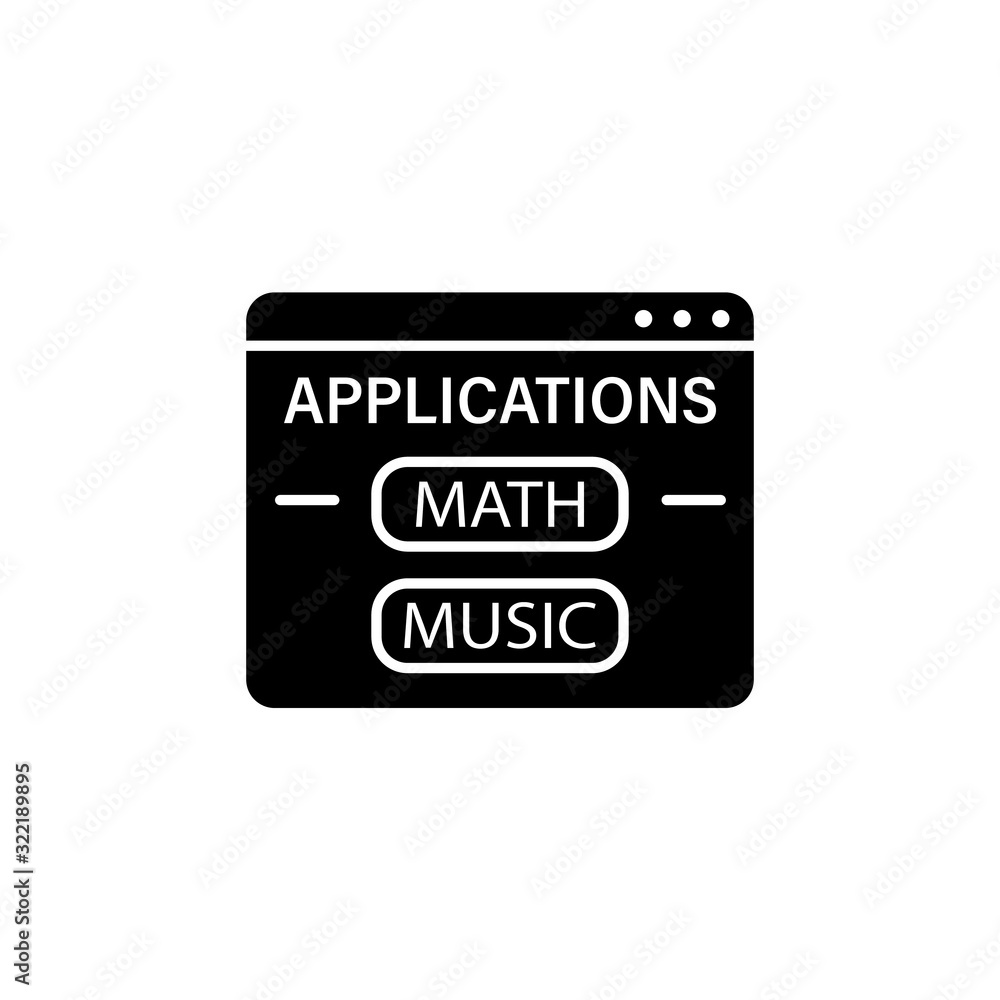 Poster website application of subjects icon. simple online study icons for ui and ux website or mobile appl