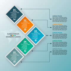 Abstract 3D Paper Infographics. Business template .Vector illustration