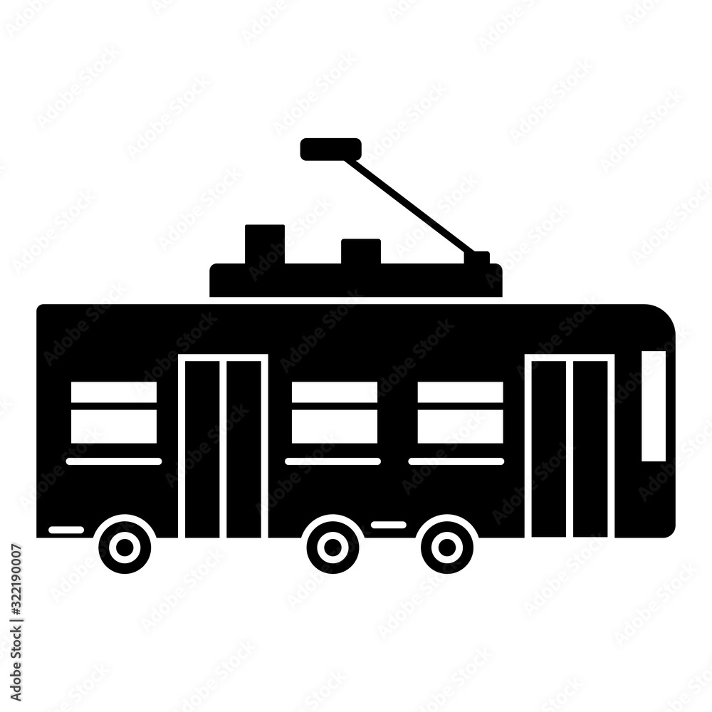 Poster trolley bus icon. simple vector of train transport icons for ui and ux, website or mobile applicatio