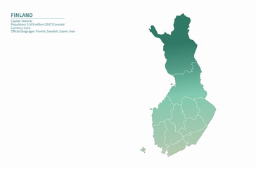 vector map of scandinavia countries. finland map. europe country map.