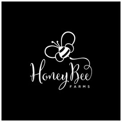 Illustration fly bee sign abstract modern logo inspiration