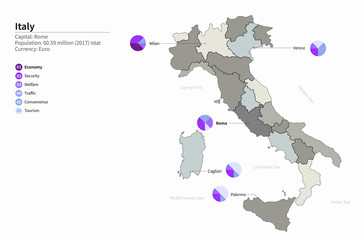 vector of venice in italy map. venice map. europe coyntry map.