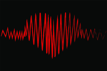 The heart is represented by cardiographic lines.