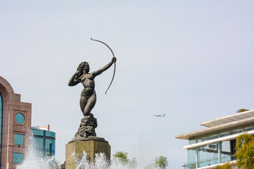 Roundabout of Diana the Huntress. on Reforma street in Mexico City