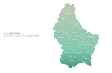 luxembourg map in europe. vector europe country of luxembourg map. 