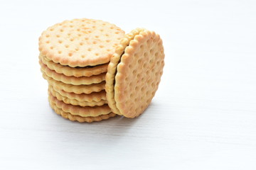  Chocolate cookies displayed on light background
