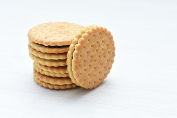  Chocolate cookies displayed on light background