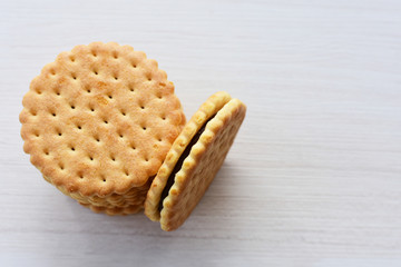  Chocolate cookies displayed on light background