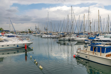 Fototapeta premium Yachts moored at the marina.