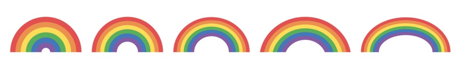 Rainbow Icon Colors | Rainbows | Peace Symbol | Weather Logo | Happy Sign | Isolated | Variations