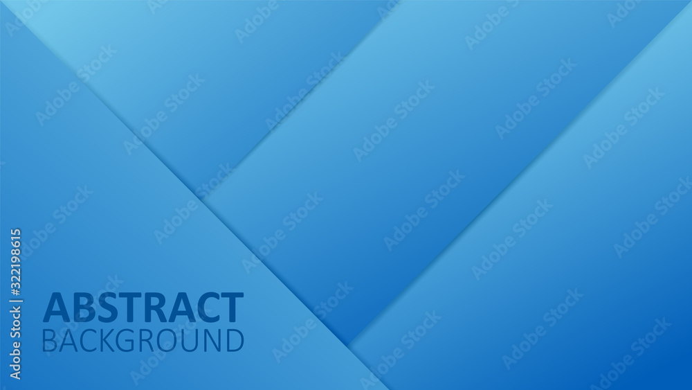 Poster Blue gradient geometric background material design overlap layer.