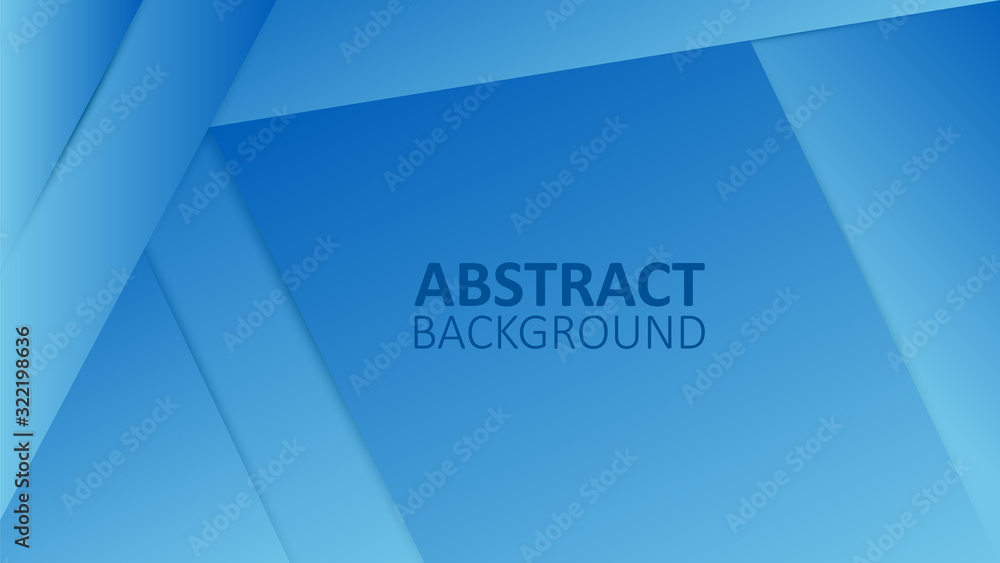 Poster blue gradient geometric background material design overlap layer.