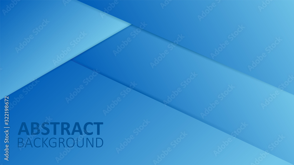 Poster blue gradient geometric background material design overlap layer.