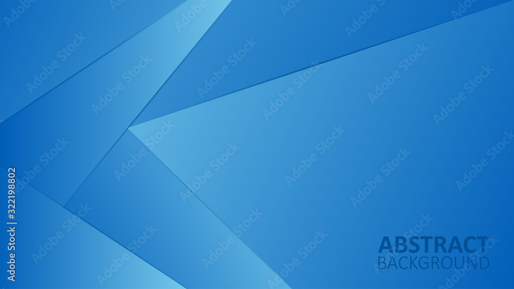 Poster blue gradient geometric background material design overlap layer.
