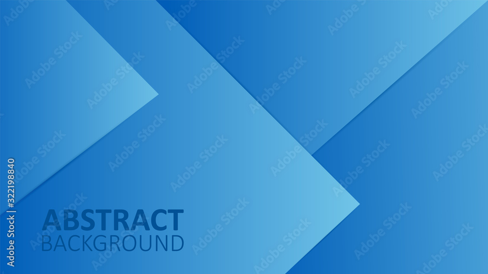 Poster blue gradient geometric background material design overlap layer.