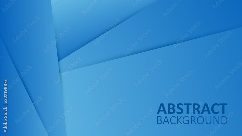 Poster blue gradient geometric background material design overlap layer.