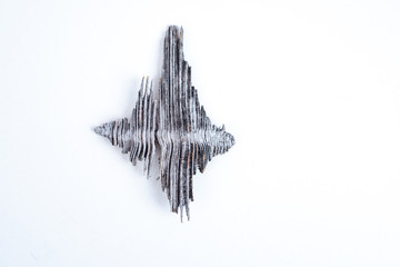 Tree knot on a white background. A fragment of a tree in the form of an equalizer. Concept - the...